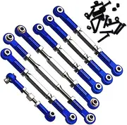 Nvwadayu Stainless Steel Turnbuckles Camber Links Assembly Upgrade Parts Fit for Traxxas Slash 4x4 Traxxas Stampede Traxxas Slash 2wd Traxxas Bandit Traxxas rustler 4x4 vxl 1/10 (Blue)