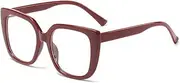 [AOOLIA] Oversized Square Glasses Frame for Women, Non-prescription Frame Eyeglasses with Clear Lens, Eyewear with Spring Hinge