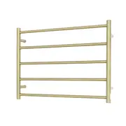 Radiant RTR03 Round Bar Heated Towel Rail - 750 x 550mm - Light Gold - Stainless Steel- Bottom Left/Top Right Wiring
