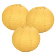 3Pcs Decorative Hanging Round Paper Lanterns 35cm/14", Yellow