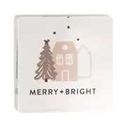 Mini Lucite Block - Merry and Bright, Small Holiday Decor Designs - Pack of 4