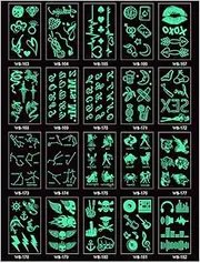 Mary Paxton 20 Sheets Glow In Dark Temporary Tattoo Stickers, Luminous Fluorescent Tattoos Tattoo Water Transfer Stickers For Party, Festival, Club Glow Party Accessories Festival Decoration DIY