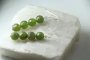 Peridot Natural Green Gemstone 8mm Faceted Ball 925 Sterling Silver Earrings