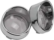 Turn Signal Light Smoke Lens Cover, Motorcycle Visor-Style Turn Signal Light Indicator, For most H a*rley models with front bullet style turn signals, such as softail, Smoke Amber Motorbike Si