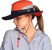 [C.C] Hatsandscarf Exclusives Outdoor Sun Hat UV Protection Foldable Mesh Wide Brim Beach Summer Hat (ST-2177)
