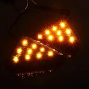 2x Motorcycle 12V Euro Triangle Flush Mount Turn Signal Smoke Amber LED Light Enhance Your Motorcycle Look With Easy Installation Fits Multiple And