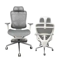 在飛比找PChome24h購物優惠-凱堡 AI高階人體工學全網椅【白款】高背機能椅