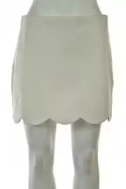 NEW TopShop Womens Skirt Size 8 White Solid Mini Casual Elastic NWT