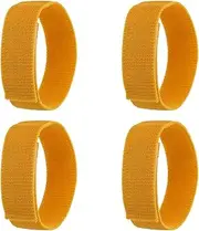 uxcell Boot Straps, 12" Boot Trousers Elastic Ankle Straps Pants Leg Bands Blouses Straps Ankle Hook and Loop Fit for Men Women Gardening Hiking Fishing Cycling Hunting (4 Pack, Yellow)