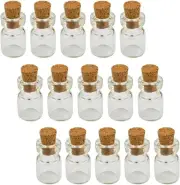 Marrywindix 50 Pcs 1ml-extra Mini Tiny Clear Glass Jars Bottles with Cork Stoppe