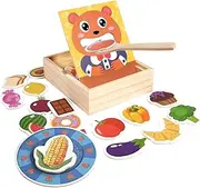 Feeding Toy for Toddler | Kids Wooden Box Bear Feeding Game | Bear Pretend Food Set Training Leaning Educational Game for Kids, Girls & Baby