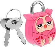 TOBBOMEY Decorative Owl Lock Cute Cartoon Mini Padlock with Keys for Cabinets Luggage Handbags Durable Metal Safety Lock for Easy to Carry Whimsical Design