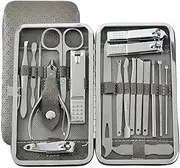 19pcs/set Pruning Nail Clippers Cutting Pliers Set Single Nail Groove Pedicure Inflammation Dead Skin Clipper Tool Home Tool,19pcs Grey