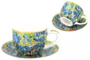 Carmani CR-830-8305 2.75 oz Espresso Cup (80ml.) & Saucer "Irises" V. van Gogh