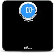 AllIUMS Digital Body Weight Scale with Step-On Technology, Large LCD Backlight Display, High Precision and Highly Accurate, Black (Renewed)