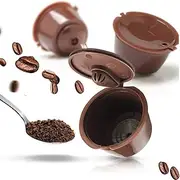 [Koksi] Reusable Coffee Capsule for Nescafe Dolce Gusto Machine Refillable Capsules Pod Compatible Filter Cups BPA Free Coffee Pods by (Pack of 3)