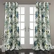 Lush Decor Floral Paisley Window Curtain Panel (Set of 2), 84 x 52, Blue