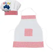 2PCS Grid Kids Apron, Newborn Baby Chef Photography Baby Cook Outfit Babys Girls