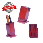 Wood Knife Holder Block Scissor Slot Storage Rack Kitchen Organizer Tool
