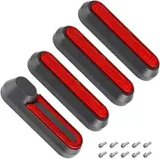 Set of 4 Electric Wheel Hubs Cap Fork Reflective Strips Wheel Side Decorative Cover with Screws Compatible with M365 PRO PRO2 1S