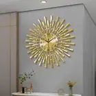 FLEBLE Large Wall Clocks for Living Room Decor Modern Gold Silent Wall Clock ...