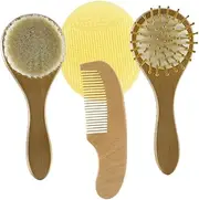 JOINPAYA 1 Set Comb Silicone Bath Scrubber Gentle Hair Brush for Scalp Care for Bathing and Hair Development Soft Practical Grooming Kit