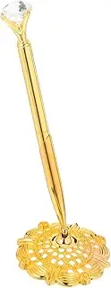 STOBOK Crystal Rhinestone Engagement Pen Metal Stand Desk Accessory for Wedding Hotel Office