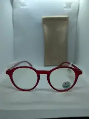 $38 NWT Color Spex Corinne McCormack Women's Reading Glasses +1.00 Readers Red