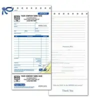 Service Order Claim Check, Carbonless - 4.25 x 9.25 / Nebs/Deluxe No. RHS0305