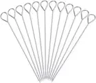60x Metal BBQ Skewers Barbecue Sticks Reusable Grill Kebab Grilling Skewer 20cm