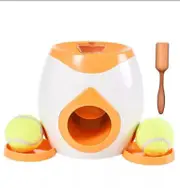 Orange Double Hole Dog Food Reward Machine Interactive Training Toy Intelligent Automatic Feeder for Pets