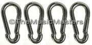 (4) Stainless Steel 4" Safety Spring Hook Boat Marine Rope Dock Line Chain Link