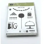 Stampin' Up! Rubber Stamps Big Wish Birthday Balloon Cake Stand Sweets Garland