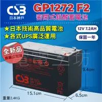 在飛比找蝦皮購物優惠-電電工坊 全新 CSB GP1272 12V-7.2AH 免