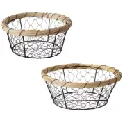 Iron Wire Woven Basket Storage Basket for Kitchen Counter Pantry Dining Room