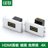 在飛比找樂天市場購物網優惠-綠聯hdmi面板86型插座模塊4K高清線多媒體2.0暗裝音視