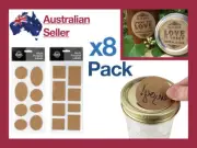 x8 Cork Board Labels Multi-Purpose Brown Marker Wedding Jar Rustic Self Adhesive