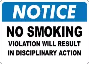 OSHA NOTICE: NO SMOKING 0| Laminated Vinyl Decal Sticker Label