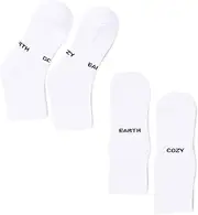 [Cozy Earth] Essential Quarter Socks for Women and Men – Ultra-Soft 70% Mercerized Cotton High Ankle Socks 2 Pack Set – Breathable Seamless Toe – Blister Cushion, Heel & Arch Support - Large White