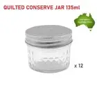 12 Mason Quilted 135ml Jar Jam Wedding Party Candle Making Candy Jars Qualtity