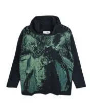 numbers-motif hoodie S,XS,L Black