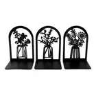 2Pcs Hollow Metal Bookends L-shaped Book Rack Stand New Bookshelf
