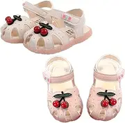 [LIFKOME] Unisex Kids Summer Slides Kids Girls Sandals Cherry Design Breathable and Comfortable for Toddlers Size 16