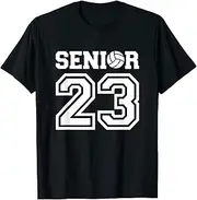 [X.Style] Volleyball Senior 23 Class of 2023 Back to School Team Squad ds2869 T-Shirt Black