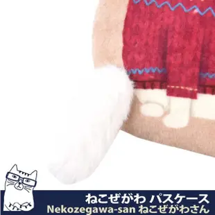 【Kusuguru Japan】日本眼鏡貓 票卡 識別證 零錢包 刺繡絨毛立體貓尾巴伸縮卷線票卡包型 NekoZegawa系列