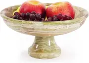 Radicaln Marble Fruit Bowl Green Onyx 10" Inch Handmade Serving Bowl for Kitchen Counter Fruit and Vegetable Storage for Kitchen & Dining Table