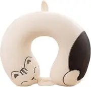 [ADSFG] Travel Pillow Memory Foam Kids Neck Pillow Cute Cartoon Animal Shape Neck Support for Kids and Adults Travel Car Aeroplane Train,Cat