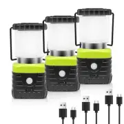 3PCS 3200K Warm Light LED Camping Lantern Rechargeable 1000LM, 4500mAh Power ...