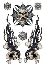 NEW LETHAL THREAT IRON CROSS BANDANA SKULL VINYL DECAL STICKER KIT QK10002