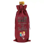Balloon Pattern Wine Bags w/ Drawstrings for Weddings Christmas Home Storage Red